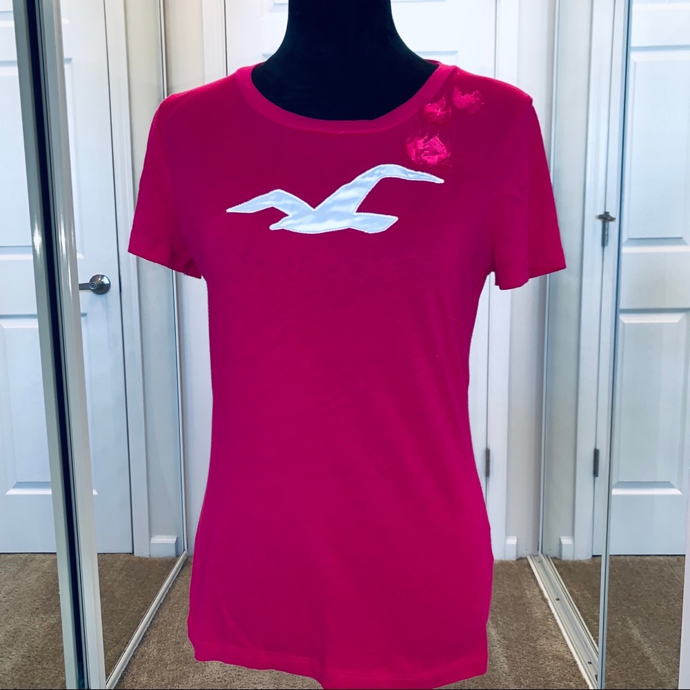 HOLLISTER Women’s Logo & Rosette T-Shirt Large